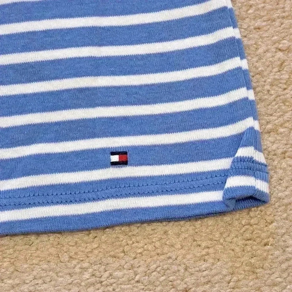 ❤ NWT Tommy Hilfiger Striped T-shirt Blue White Boatneck Tee Medium Short Sleeve - Picture 7 of 15